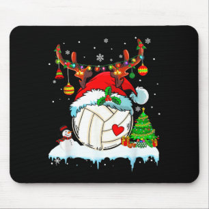Tapis De Souris Chapeau de Noël de cerf de Noël drôle de volley-ba