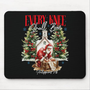 Tapis De Souris Chaque genou fléchira Noël chrétien Jésus
