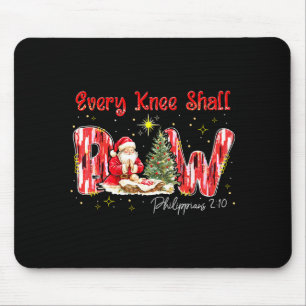 Tapis De Souris Chaque genou fléchira Santa Noël Scène de la Nativ