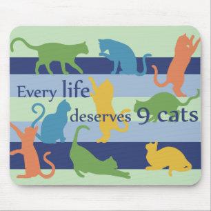 Tapis De Souris Chaque Vie Mérite 9 Chats Drôle Citation De Chat