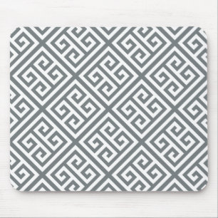 Tapis De Souris Charbon Blanc Med Grecque Diag T Motif #1