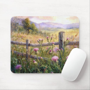 Tapis De Souris Chardons roses de campagne
