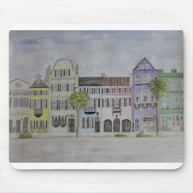 Tapis De Souris Charleston de la ligne arc-en-ciel SC Watercolor (Devant)