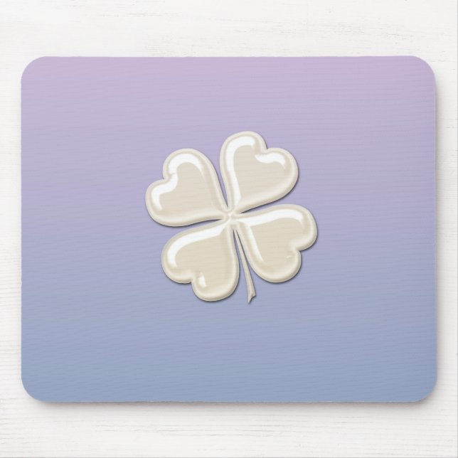 Tapis De Souris Charmant adorable chic perle chanceux shamrock (Devant)