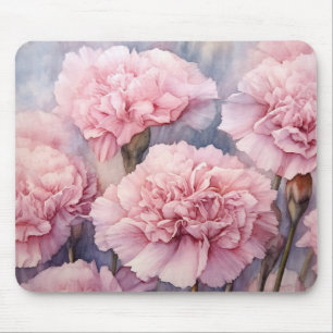 Tapis De Souris Charmante Carnation rose Aquarelle Art
