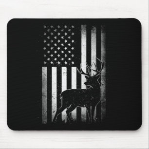Tapis De Souris Chasse Chasse Chasse Deer Etats-Unis Drapeau Améri