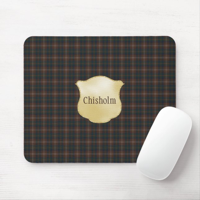 Tapis De Souris Chasse Chisholm Tartan écossais original moderne (Avec souris)