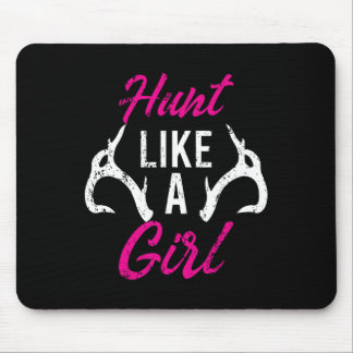 Tapis De Souris Chasse Comme Une Fille Amusante Chasseurs Antler C