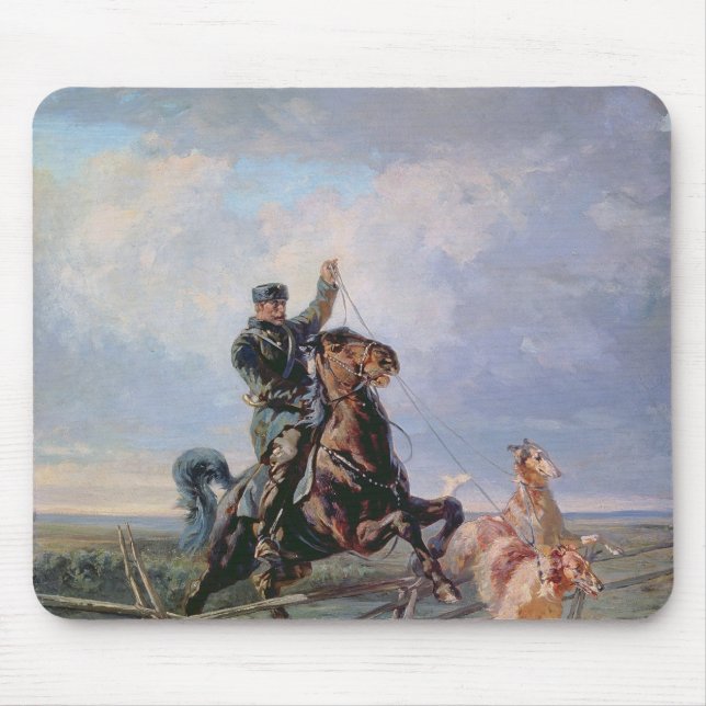 Tapis De Souris Chasseur avec les barzoïs, 1872 (Devant)
