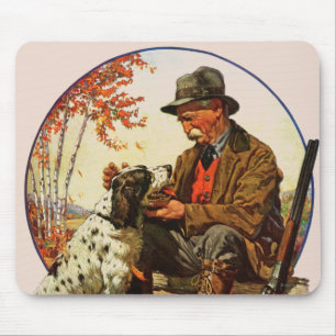 Tapis De Souris Chasseur et épagneul