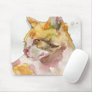 Tapis De Souris Chat à l'aquarelle