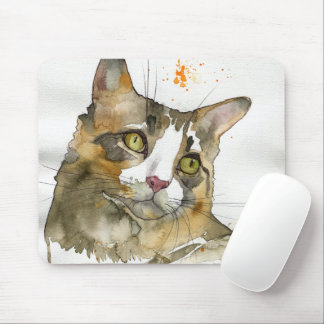 Tapis De Souris Chat à l'aquarelle