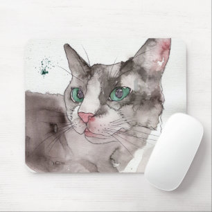 Tapis De Souris Chat à l'aquarelle