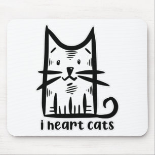 Tapis De Souris Chat à moustaches, j'adore les chats