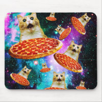 Chat à pizza de l'espace amusant