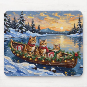 Tapis De Souris Chat abyssin Noël Bateau Vacances
