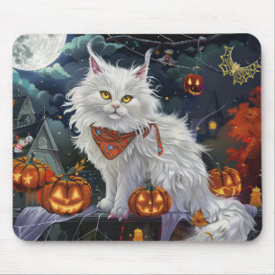 Tapis De Souris Chat angora turc Halloween effrayant