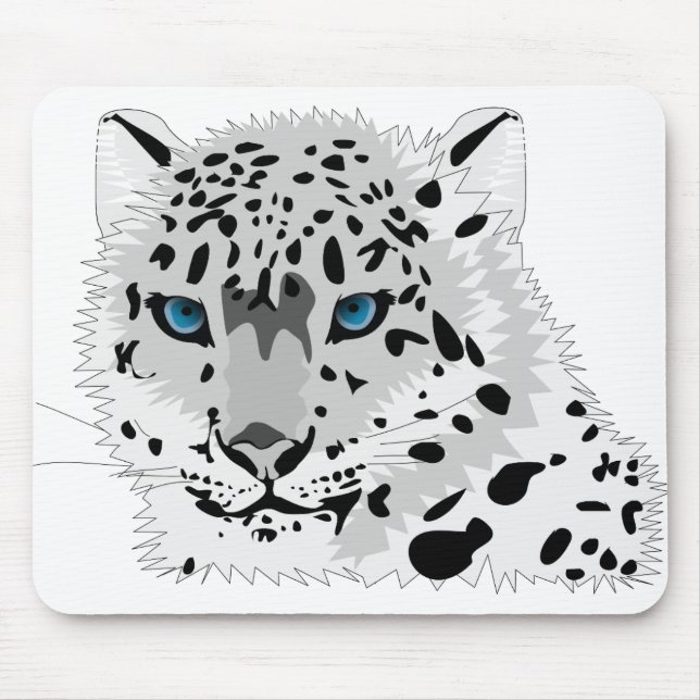 Tapis De Souris Chat animal léopard de neige léopard sauvage chat (Devant)
