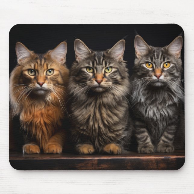 Tapis De Souris Chat Animaux de compagnie Portrait Nature Beauté (Devant)