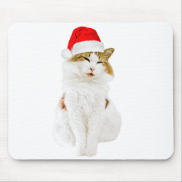 Tapis De Souris Chat avec Casquette Père Noël