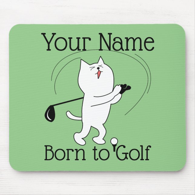 Tapis De Souris Chat Born au Golf (Devant)