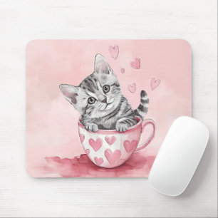TAPIS DE SOURIS CHAT CUTE CUTE KITTEN DANS LA SALLE DE TEACUP VALE