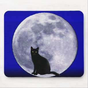 Tapis De Souris Chat dans le Moon_