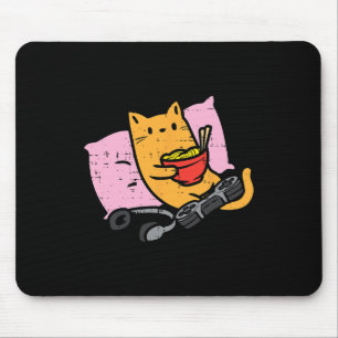 Tapis De Souris Chat de joueur Ramen Kawaii Jeux vidéo Japonaises