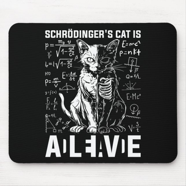 Tapis De Souris Chat de Schrodinger - Physique morte et vivante (Devant)