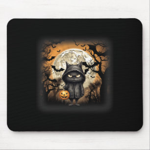 Tapis De Souris Chat d'Halloween Chat noir Halloween Chat effrayan