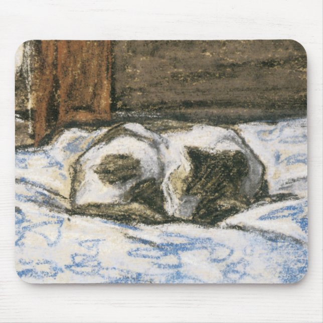 Tapis De Souris Chat dormant sur un lit par Claude Monet (Devant)