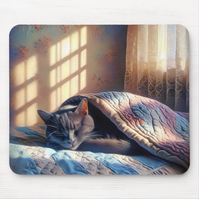 Tapis De Souris Chat Dormir Sous Une Planche (Devant)