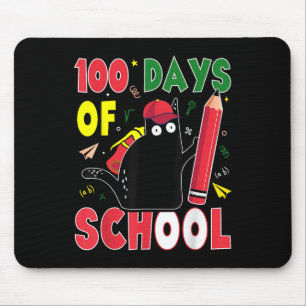 Tapis De Souris Chat Drôle 100 Jours D'École Crayon Kitten 100ème