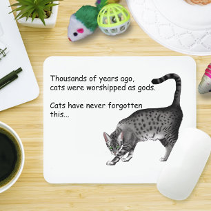 Tapis De Souris Chat égyptien Mau Gris Fantaisiste Humoristique