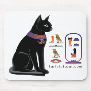 Tapis De Souris Chat égyptien Mousepad hiéroglyphique