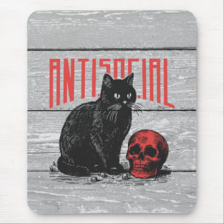 Tapis De Souris Chat et crâne antisociaux