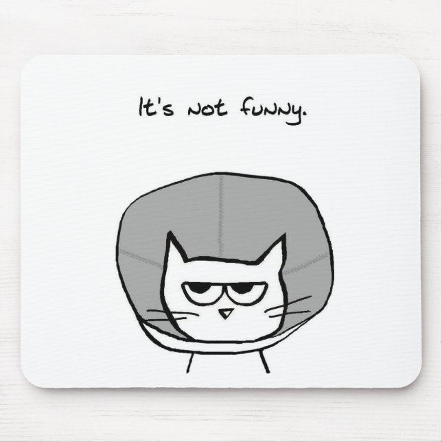 Tapis De Souris Chat fâché et le cône de la honte (Devant)