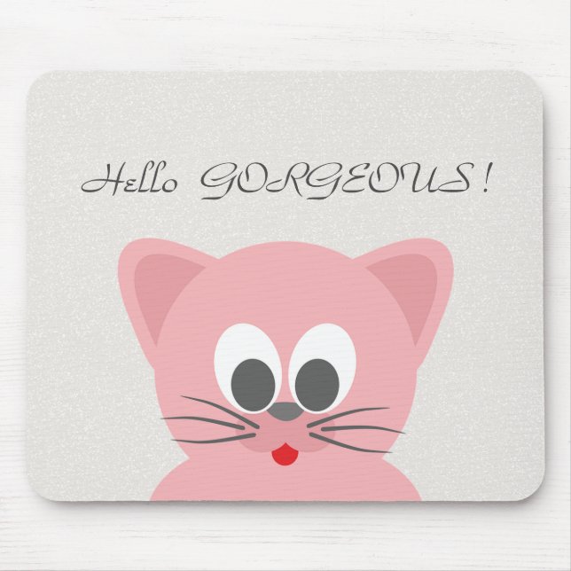Tapis De Souris Chat Fantaisiste et Capricieux - Bonjour Brillant  (Devant)