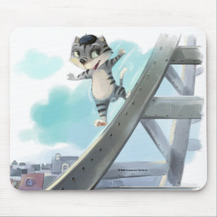 Tapis de souris Chat glisse sur la Tour Eiffel – P