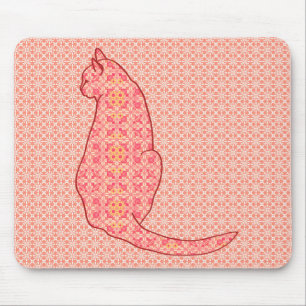 Tapis De Souris Chat japonais - Coral Orange Batik