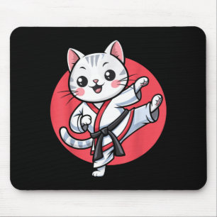 Tapis De Souris Chat Japonais Karaté Kawaii Jiu Jitsu Femmes Fille