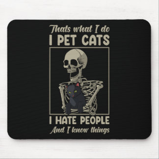 Tapis De Souris Chat Kitten Lover Grumpy Crâne Kitty Propriétaire 