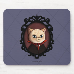 Tapis De Souris Chat Kitty Vampire Dracula Thème Halloween Effraya