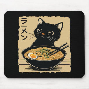 Tapis De Souris Chat mangeant des ramen 