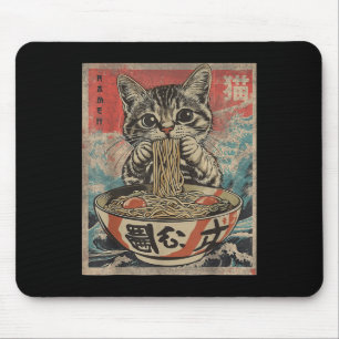 Tapis De Souris Chat Manger Ramen nouilles Kawaii Anime Manga Japa
