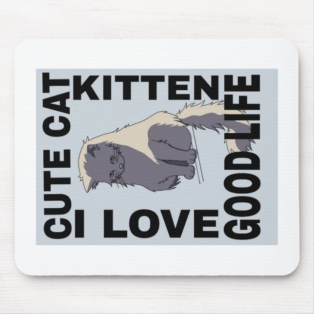 Tapis De Souris Chat mignon bonne vie (Devant)
