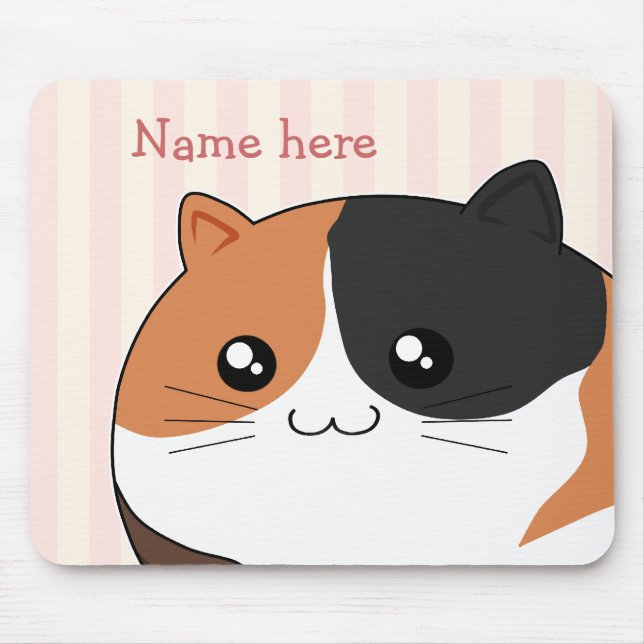 Tapis De Souris Chat mignon de minou de calicot de Kawaii (Devant)