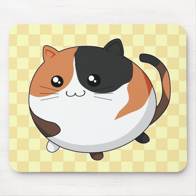 Tapis De Souris Chat mignon de minou de calicot de Kawaii (Devant)