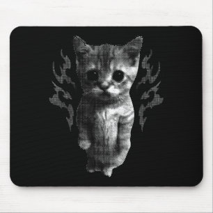 Tapis De Souris Chat mignon drôle rétro Y2k mème de chaton vintage