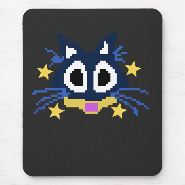 Tapis De Souris Chat noir Halloween Art - Éffrayant & mignon (Devant)